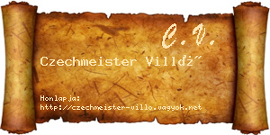 Czechmeister Villő névjegykártya